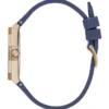 Rose Gold-Tone and Navy Silicone Analog Watch