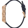 Rose Gold-Tone and Navy Silicone Multifunction Watch