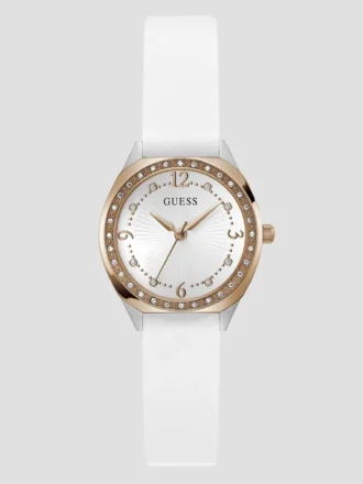 Rose Gold-Tone and White Analog Watch