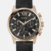 Rose Gold-Tone Leather Multifunction Watch