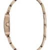 Rose Gold-Tone Textured Square Analog Watch