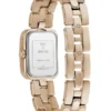 Rose Gold-Tone Textured Square Analog Watch