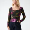 Sandy Printed Gathered Top