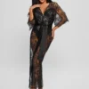 Semi-Sheer Lace Kimono