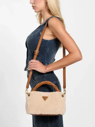 Shaida Shearling Top-Handle Crossbody