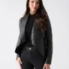 Shayna Drape Leather Jacket