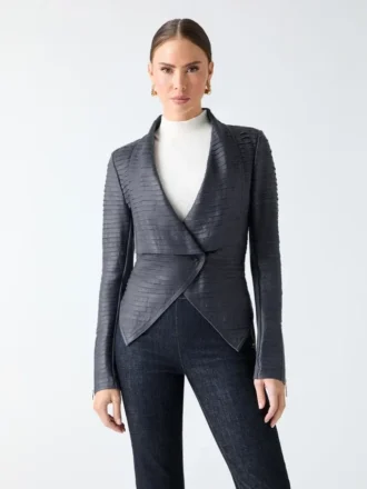 Shayna Drape Leather Jacket