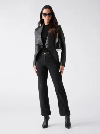 Shayna Drape Leather Jacket