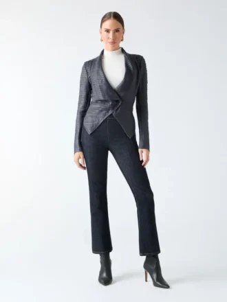 Shayna Drape Leather Jacket