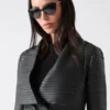 Shayna Drape Leather Jacket