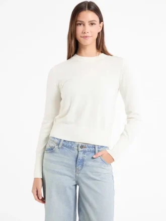 Silk and Wool-Blend Crew Logo Sweater