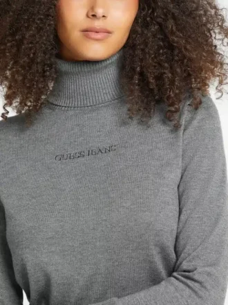Silk and Wool-Blend Turtleneck Logo Sweater