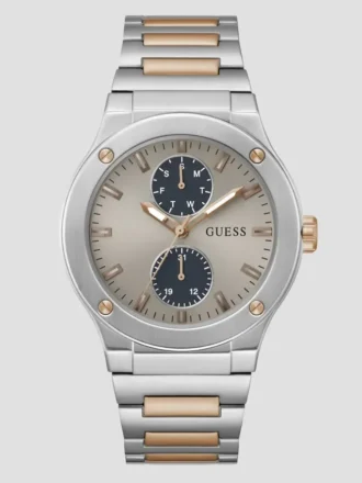Silver and Rose Gold-Tone Multifunction Watch