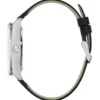 Silver-Tone Analog Leather Watch