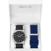 Silver-Tone Analog Leather Watch