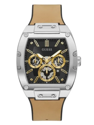 Silver-Tone and Black Multifunction Watch