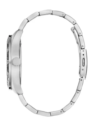 Silver-Tone and Black Multifunction Watch