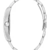 Silver-Tone and Black Square Analog Watch