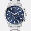 Silver-Tone and Blue Multifunction Watch
