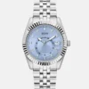 Silver-Tone and Blue Multifunction Watch