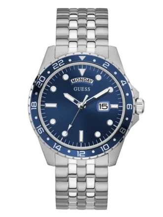 Silver Tone and Blue Sport Watch