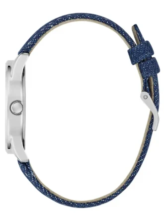Silver-Tone and Denim Quattro G Analog Watch