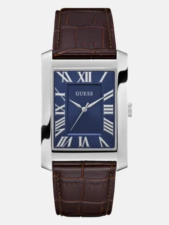 Silver-Tone and Navy Analog Watch