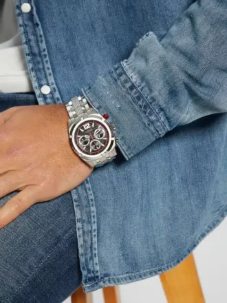 Silver-Tone Chronograph Watch