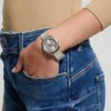 Silver-Tone Mesh Analog Watch
