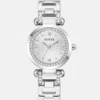 Silver-Tone Rhinestone Analog Watch