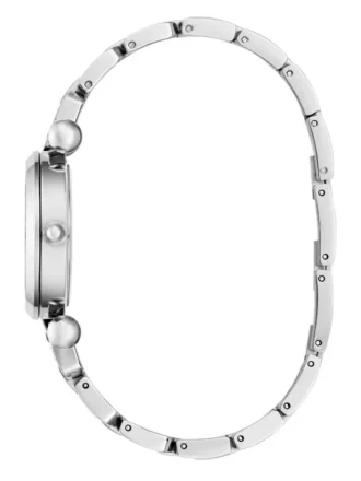 Silver-Tone Rhinestone Analog Watch
