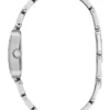 Silver-Tone Textured Square Analog Watch