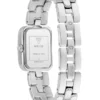Silver-Tone Textured Square Analog Watch