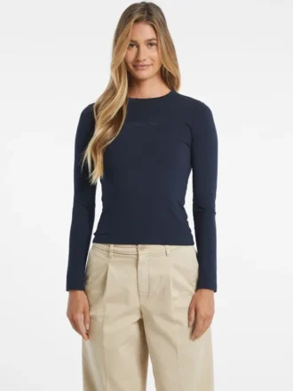 Slim Embroidered Long-Sleeve Tee