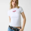 Slim Rib-Knit Embroidered Tee