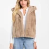 Sophy Hooded Faux-Fur Vest