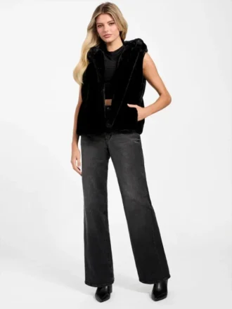 Sophy Hooded Faux-Fur Vest