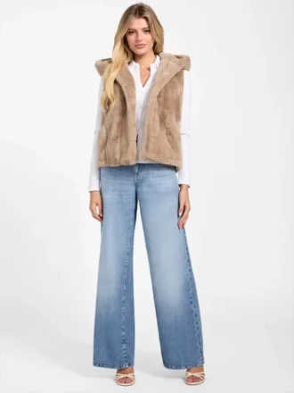 Sophy Hooded Faux-Fur Vest