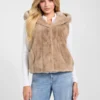 Sophy Hooded Faux-Fur Vest