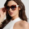 Square Logo Print Plastic Sunglasses