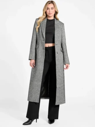 Stefania Sequin Herringbone Coat