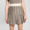 Striped Pleated Sweater Skirt