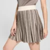 Striped Pleated Sweater Skirt