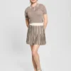 Striped Pleated Sweater Skirt