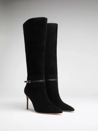 Suede Knee-High Stiletto Boot
