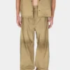 Suede Snap-Button Relaxed Pant