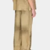 Suede Snap-Button Relaxed Pant