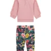 Sweatshirt and Floral Pants Set (0-24M)