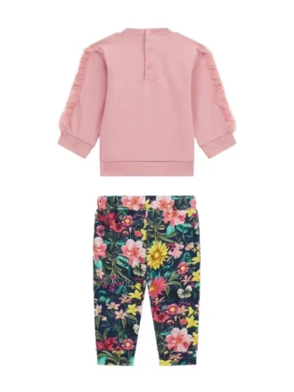 Sweatshirt and Floral Pants Set (0-24M)