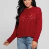 Tawnya Sequin Open-Knit Sweater